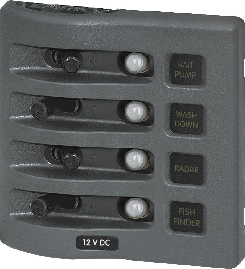 Hot Sale! 12V Blue Sea Weatherproof Deck Panel with 4 Circuit Breakers