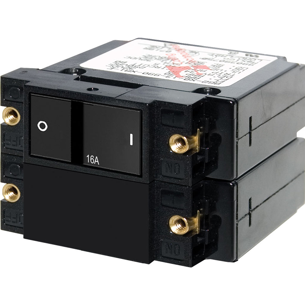 Blue Sea 7412 A-Series Double Pole 16A Flat Rocker Circuit Breaker - Ideal for Your Electrical Needs