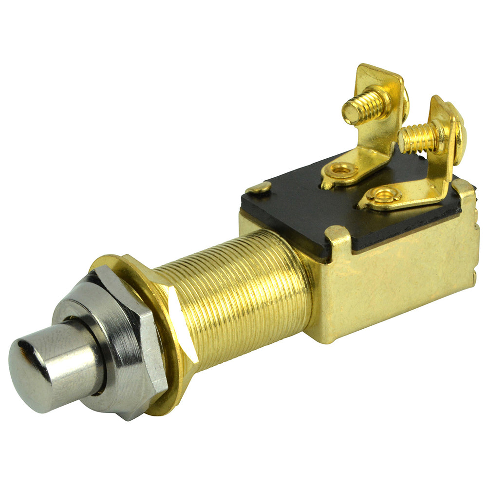 BEP Chrome 2-Position SPST Recessed Push Button Switch - OFF/(ON) [1001507]