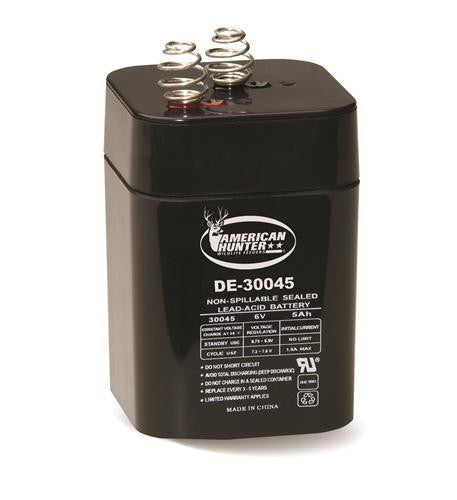 6V 5A Rechargeable Spring Top Battery for Game Feeders, Lanterns, and Flashlights