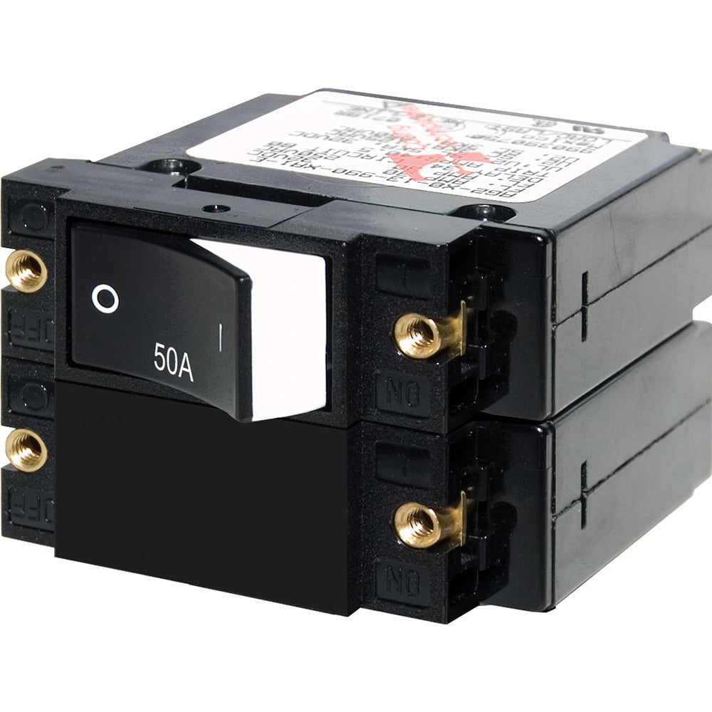 Blue Sea 7577 A-Series Double Pole 50A Raised Rocker Circuit Breaker - Great Deal!