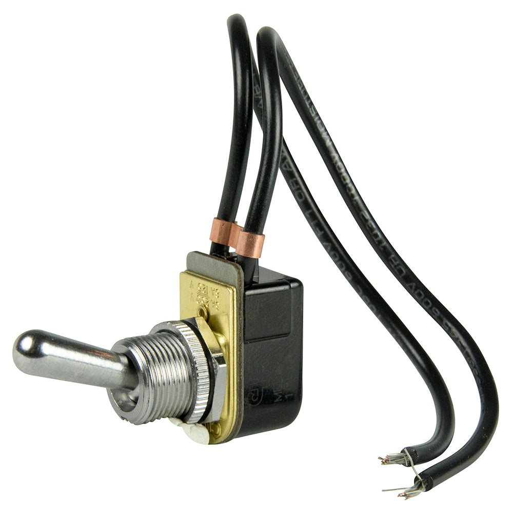 Hot Deal! BEP SPST Chrome Plated ON/OFF Toggle Switch with Wire Leads [1002023]