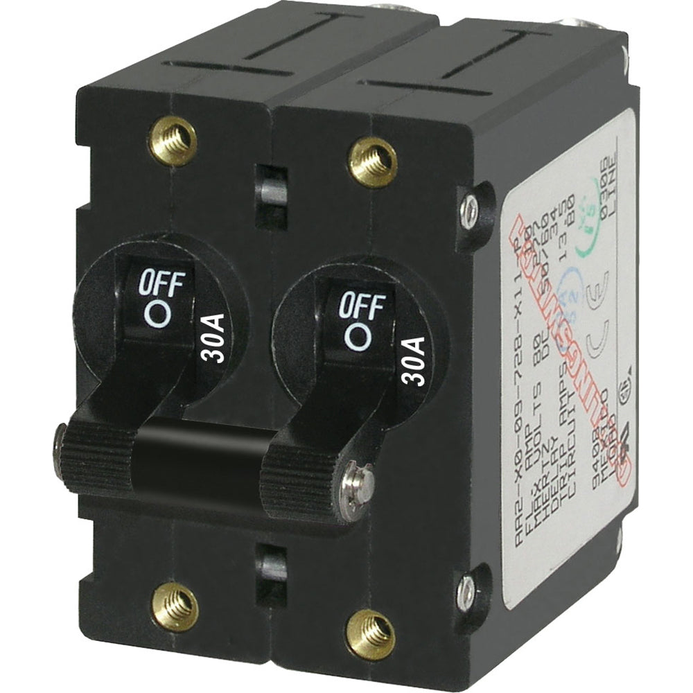 Blue Sea 7237 A-Series 30A Black Double Pole Toggle Switch - Top Quality!