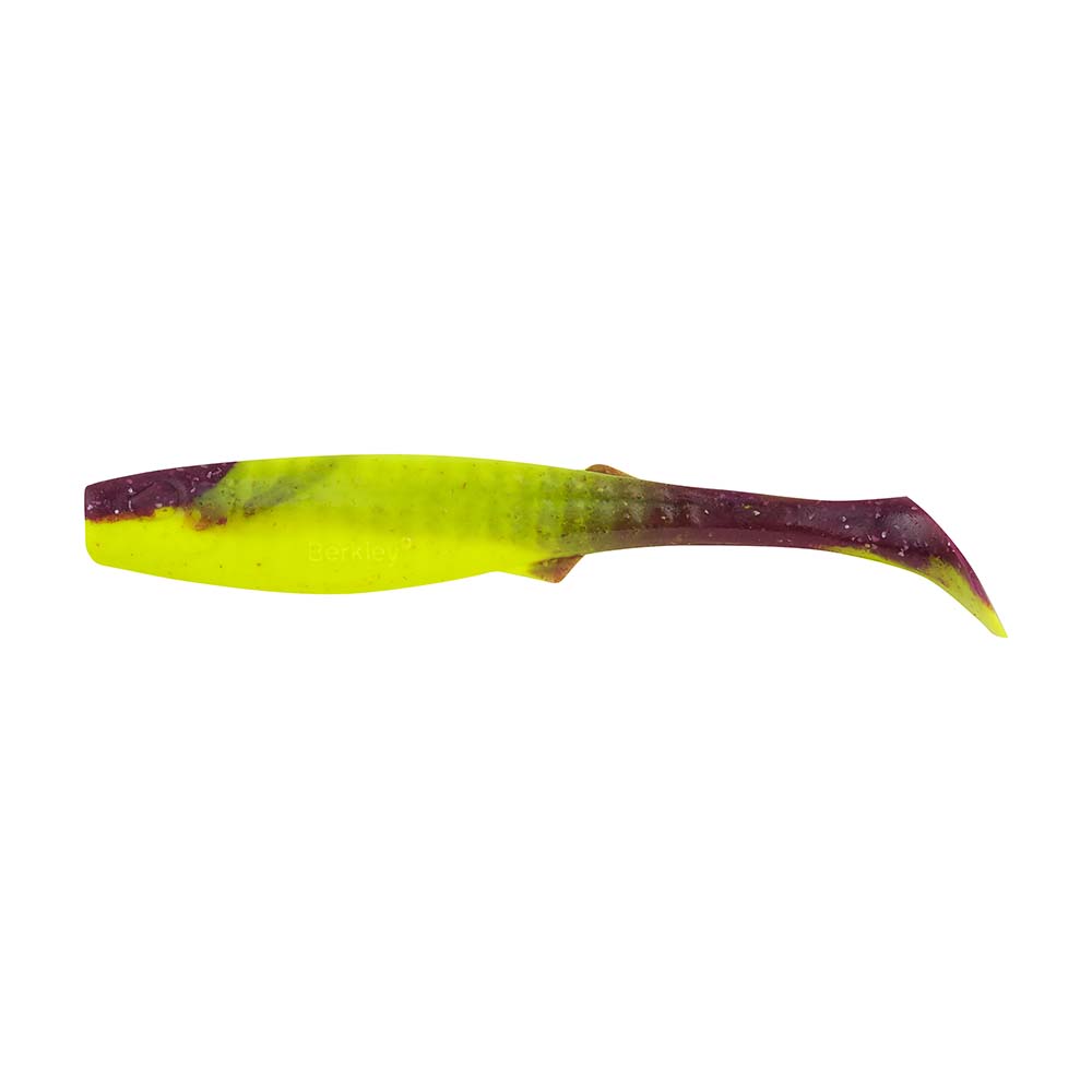 Hot Deal! Berkley Gulp Paddleshad 4-inch Soft Bait in Purple Tiger Color