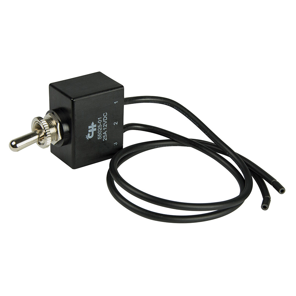 BEP 12V/24V DC SPST Sealed Chrome Toggle Switch - OFF/(ON) [1002006]