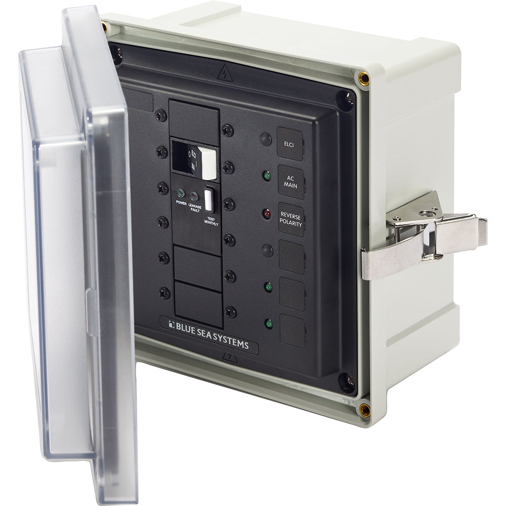 Blue Sea 3118 - 120V AC SMS Panel Enclosure with 50A ELCI and 2 Blanks