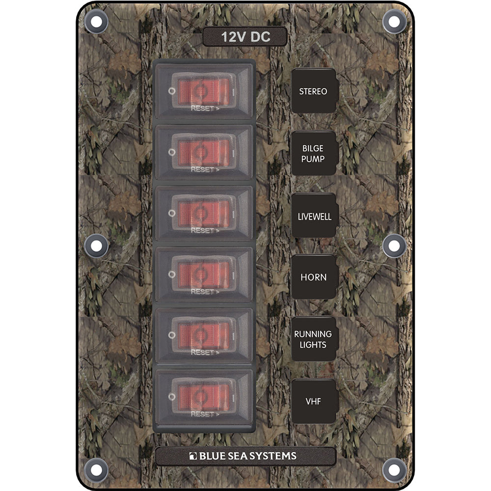 Blue Sea 4325 6-Position Camo Circuit Breaker Switch Panel - Great Deal!