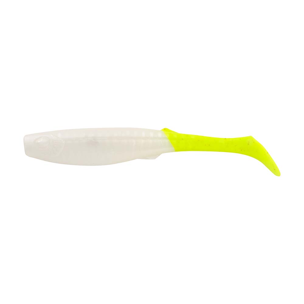 Berkley Gulp! 4' Pearl White/Chartreuse Paddleshad - Catch More Fish!